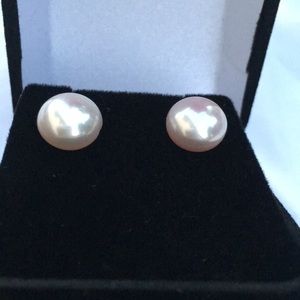 NWOT 14 K Gold Pink Cultured Stud Pearl Earrings